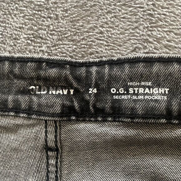 Old Navy Jeans Women's Plus 24 Black O.G. Straight High Rise Secret Slim Pockets - Picture 4 of 14